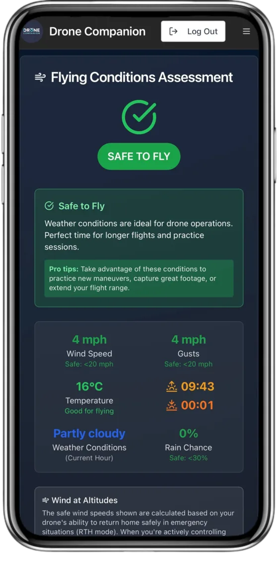 Drone Companion weather assessment