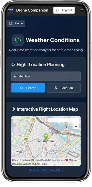 Interactive flight location map