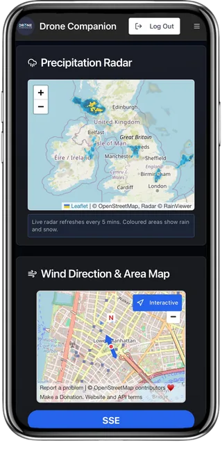 Live precipitation radar map